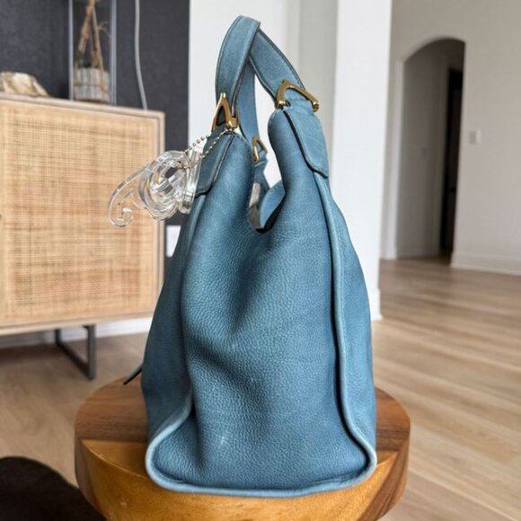 Gucci Blue Stirrup Shoulder Bag - Picture 3 of 7